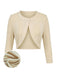 [Prevendita] 2PCS Abito Colore Crema Anni '40 Bolero Cardigan e Floreale 5