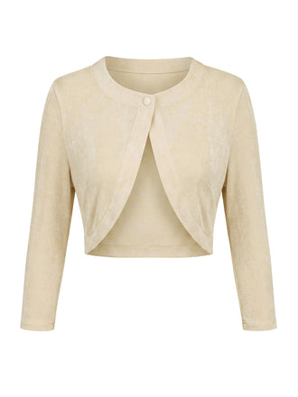 [Prevendita] Giacca Colore Crema Anni '40 Corto Lungo Manica Bolero Cardigan 2