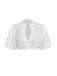 Top Corto Bianco in Pizzo Floreale Trasparente con Keyhole Anni '50
