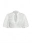 Top Corto Bianco Anni '50 in Pizzo Floreale Trasparente con Keyhole