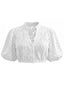 Top Corto Bianco Anni '50 in Pizzo Floreale Trasparente con Keyhole
