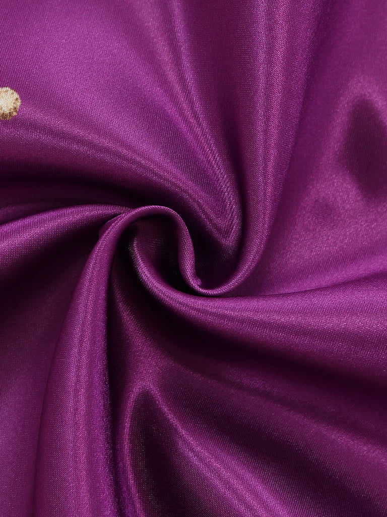 Abito Rosa Violetto Anni '50 Fiabesco con Allacciatura in Pizzo e Maniche a Sbuffo 7