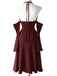 Abito Lungo Bordeaux Anni '60 Gotico con Scollo all'Americana Draped Sleeves High con Spacco 3