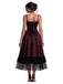 Abito Bordeaux Anni '50 di Halloween Gotico in Pizzo Drawstring Arricciato in Tulle 3