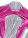 Abito Argento e Rosso Rosa Anni '70 Metallizzato Futuristico Space Plissettato 3
