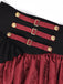 2PCS Gonna Bordeaux Anni '50 Off‑spalle Top e a Balze con Volant 11