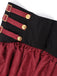 2PCS Gonna Bordeaux Anni '50 Off‑spalle Top e a Balze con Volant 12