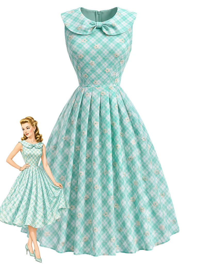 [Prevendita] Abito Ice Green Anni '50 Colletto Peter Pan con Tasca