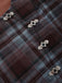 [Prevendita] 2PCS Completo Gonna Marrone Scuro Anni '50 a Quadri con Gilet Scollo a U Senza Maniche e Pieghe 7