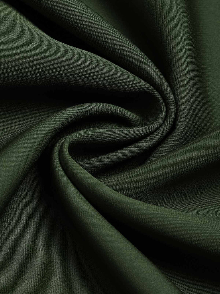 [Prevendita] 2PCS Completo Gonna Verde Scuro Anni '40 a Quadri con Gilet e Linea A 6