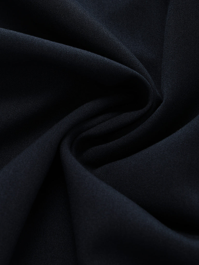 [Prevendita] Giacca blazer blu scuro con revers, cintura e dettagli a contrasto Anni '60 4