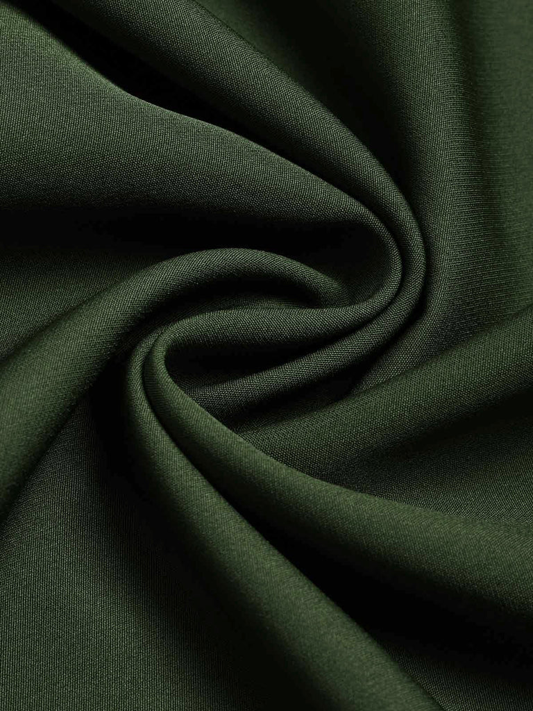 [Prevendita] 3PCS Completo Gonna Verde Anni '40 con Camicetta a Fiocco Gilet a Quadri e Linea A 6