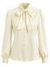 [Prevendita] 3PCS Completo Gonna Verde Anni '40 con Camicetta a Fiocco Gilet a Quadri e Linea A 9