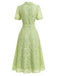 [Prevendita] Abito Giallo Verde Anni '40 in Pizzo con Cintura Colletto con Revers con Tasche Camicia 4