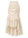 [Prevendita] Gonna Beige Anni '70 in Pizzo Asimmetrico a Vita Alta a Balze con Volant 3