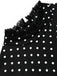 [Prevendita] Abito Black And Bianco Anni '70 Gotico a Pois in Pizzo Patchwork Arricciato 7