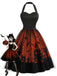 [Prevendita] Abito Nero Anni '50 Scollo all'Americana a Cuore in Tulle di Halloween