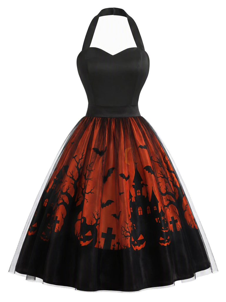 [Prevendita] Abito Nero Anni '50 Scollo all'Americana a Cuore in Tulle di Halloween 2
