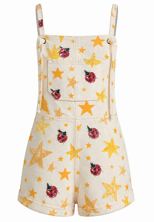 [Prevendita] Tuta Corta Giallo Anni '70 Coccinella Star con Tasca Tie‑spalle Overall 2