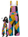 [Prevendita] Salopette Multicolore Anni '80 Patchwork con Tasca Sally di Halloween Cosplay
