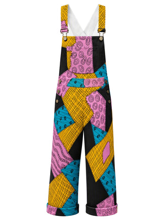 [Prevendita] Salopette Multicolore Anni '80 Patchwork con Tasca Sally di Halloween Cosplay 2