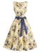 [Prevendita] Abito Multicolore Anni '50 Floreale con Scollo Tondo Fiocco e Cintura 2