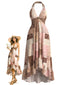 [Prevendita] Abito Multicolore Anni '50 Boho Floreale Patchwork con Scollo All'americana