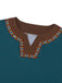 Abito Verde Anni '70 Teal Medieval Renaissance Patterned con Bordo con Cintura 4