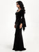 Abito a Sirena Nero Anni '30 Wednesday Morticia-inspired in Velluto Maniche a Campana 5