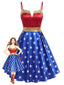 [Prevendita] Abito a Ruota da Festa Wonder Woman Anni '50 con Stelle