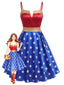 [Prevendita] Abito a Ruota da Festa Wonder Woman Anni '50 con Stelle