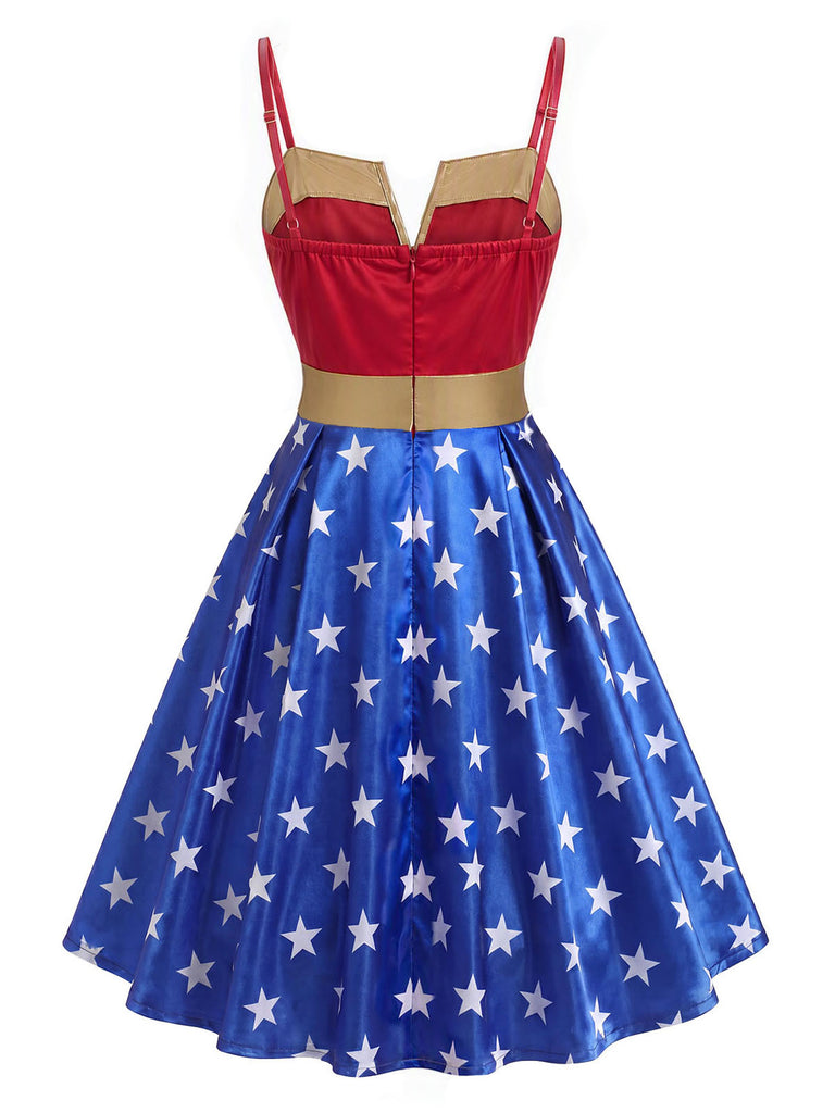 [Prevendita] Abito a Ruota da Festa Wonder Woman Anni '50 con Stelle