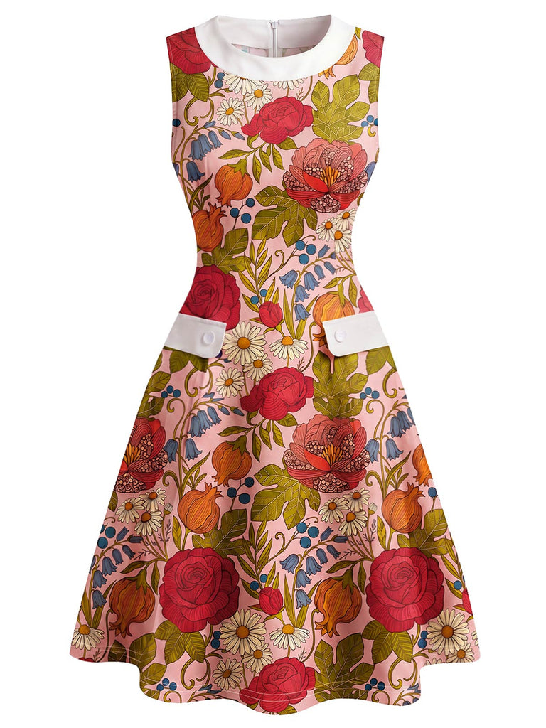 [Prevendita] Abito Mod Boho Floreale con Colletto a Contrasto Anni '60 3