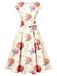 [Prevendita] Abito Midi Avorio con Rose Floreali Vintage e Fiocco Anni '50 2