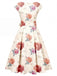 [Prevendita] Abito Midi Avorio con Rose Floreali Vintage e Fiocco Anni '50 3