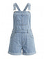 Tuta Corta Azzurro Anni '50 in Denim con Risvolto e Tasca