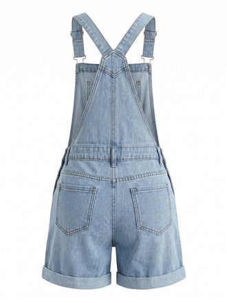 Pagliaccetto in Denim Azzurro con Risvolto e Tasca Anni '50 2