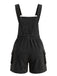 Tuta Corta Nero Anni '50 Corduroy Straight Leg con Tasca Overall 2