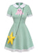 Abito Verde Anni '50 Star Butterfly Cosplay Costume Set 2
