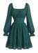 Abito Arricciato in Chiffon con Scollo Quadrato e Maniche Lunghe Anni '50 2