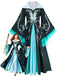 Abito Nero e Blu Anni '40 Lightning Wizard Cape Costume