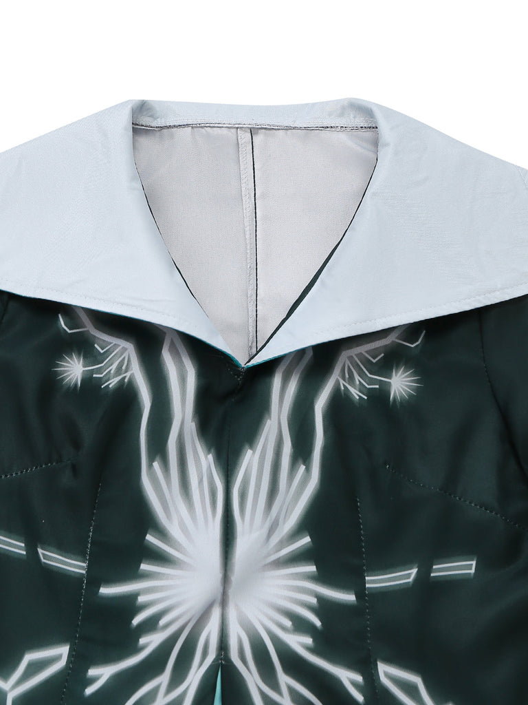 Abito Nero e Blu Anni '40 Lightning Wizard Cape Costume 4