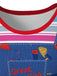 Abito Blu Anni '40 Rainbow a Righe in Denim Grafico 4