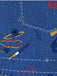 Abito Blu Anni '40 Rainbow a Righe in Denim Grafico 6