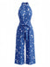 Tuta Lunga Blu Anni '30 Star Moon con Scollo all'Americana Wide-leg Halloween 2