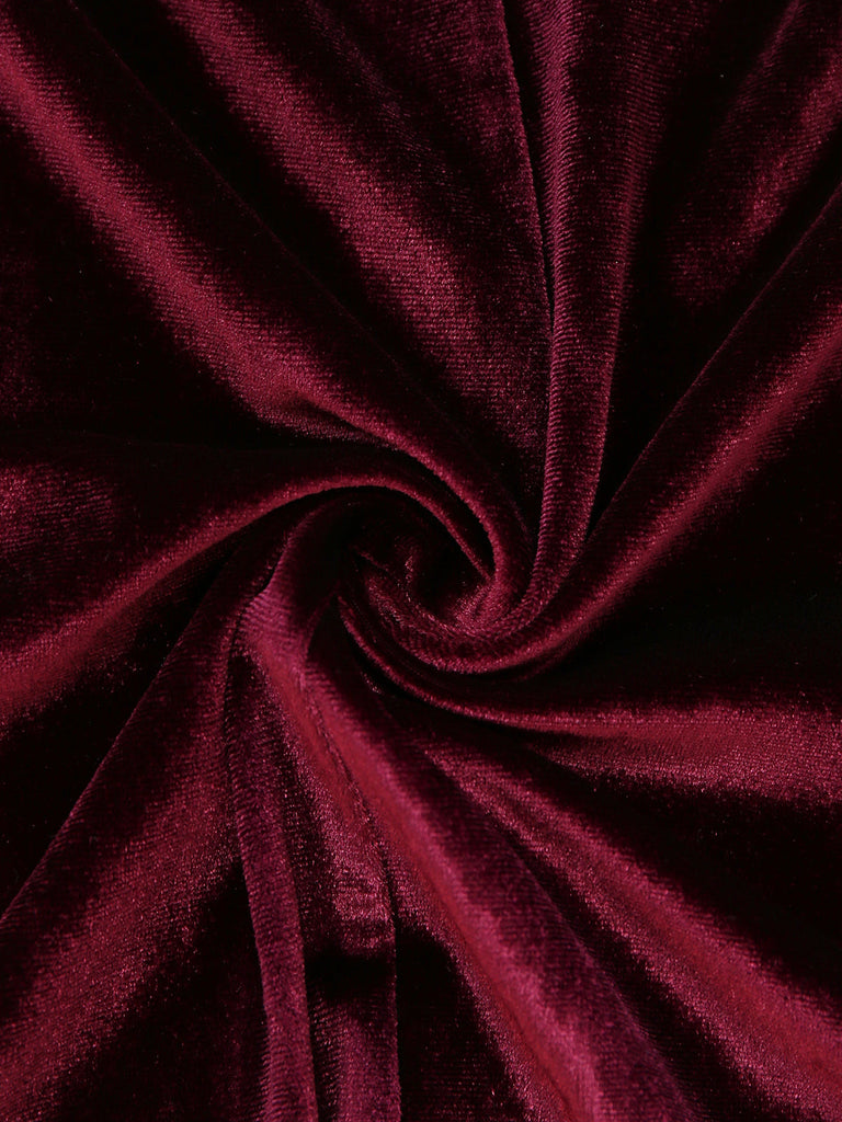 Giacca Rosso Porpora Anni '50 in Velluto Floreale Ricamato con Revers e Maniche Lunghe 6