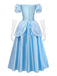 Abito Azzurro Chiaro Anni '70 Cenerentola Principessa Set Costume 3