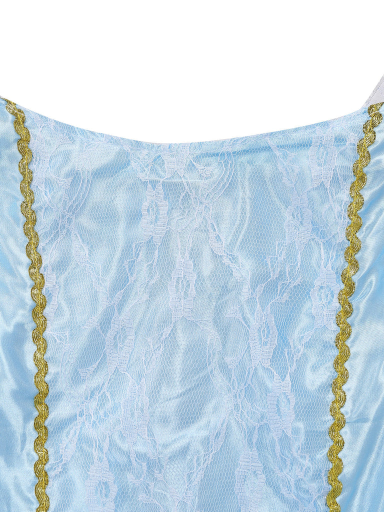 Abito Azzurro Chiaro Anni '70 Cenerentola Principessa Set Costume 4