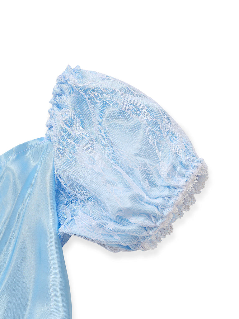 Abito Azzurro Chiaro Anni '70 Cenerentola Principessa Set Costume 5