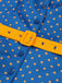 Abito Blu Anni '50 a Pois Cap Manica con Revers con Cintura 3